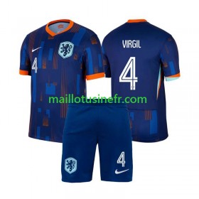 Maillot de Foot Pays-Bas Virgil van Dijk 4 Extérieur UEFA EURO 2024 - Enfant